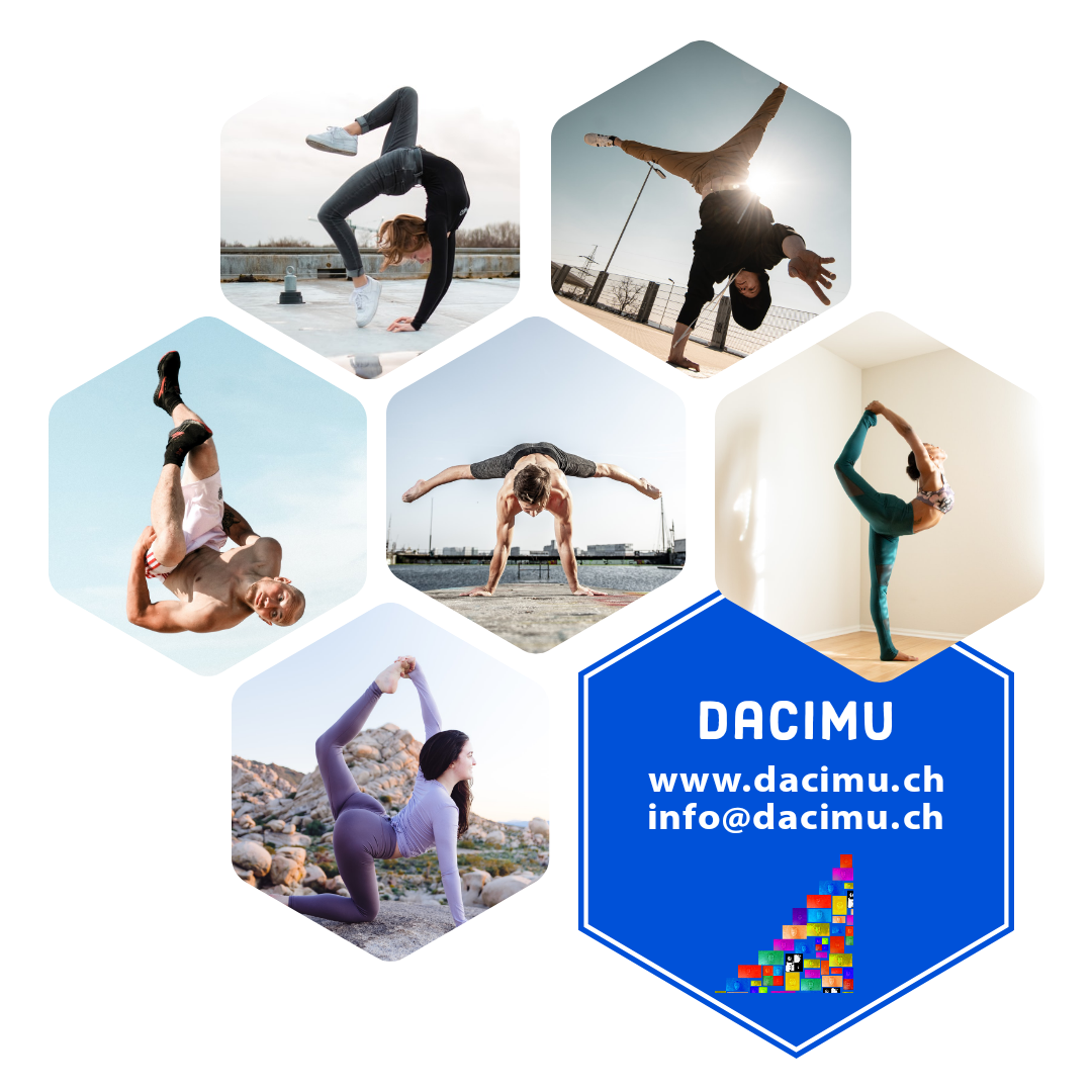 Regular trainings: Flexibility, Acrobatics, Handstand, Acrodance, Partner acrobatics, Cyr wheel, Aerial Yoga, Mobility, Contemporary dance, Fusion dance.